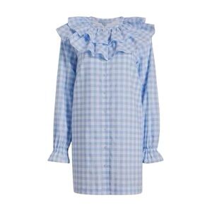 Hill House The Colette Dress Blue Jacquard Check Size XS NWT